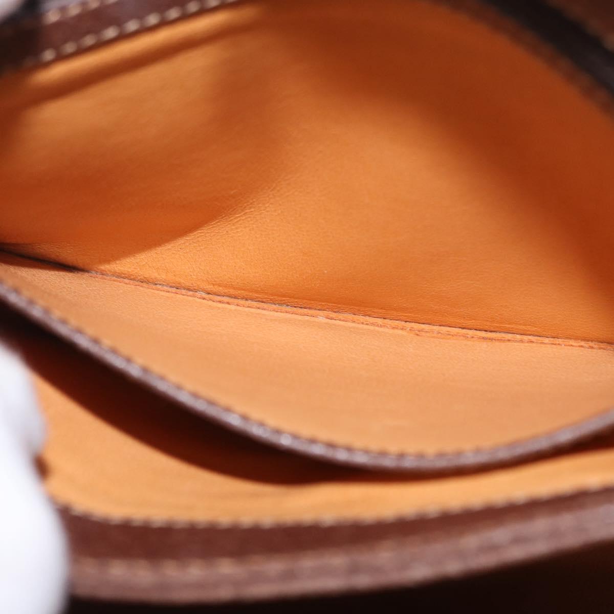 GUCCI Bamboo Hand Bag Leather Brown Gold Auth ep13180
