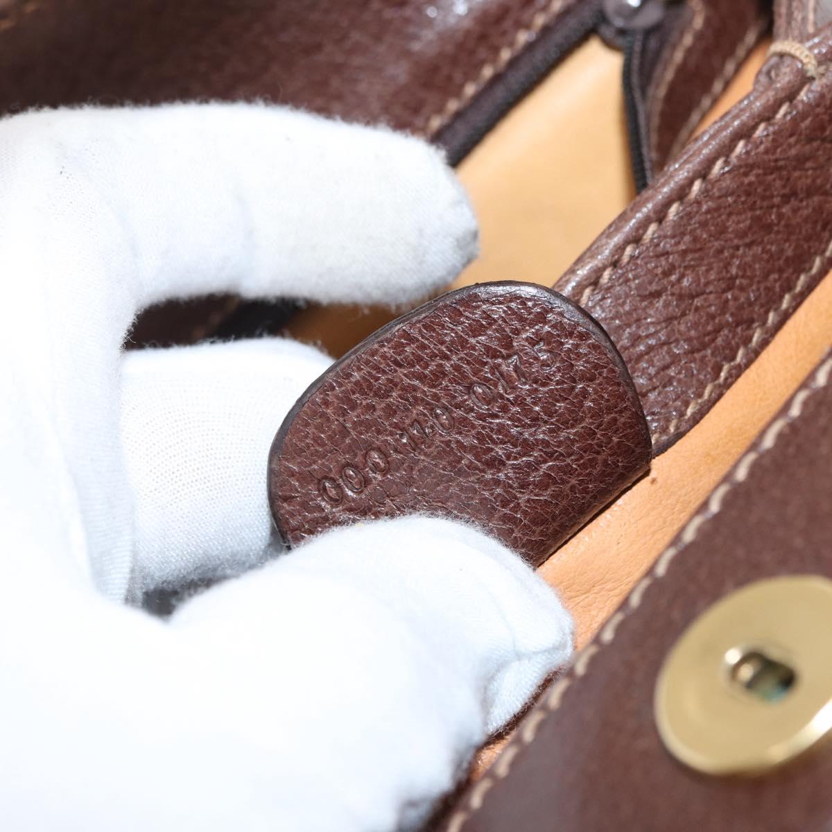 GUCCI Bamboo Hand Bag Leather Brown Gold Auth ep13180