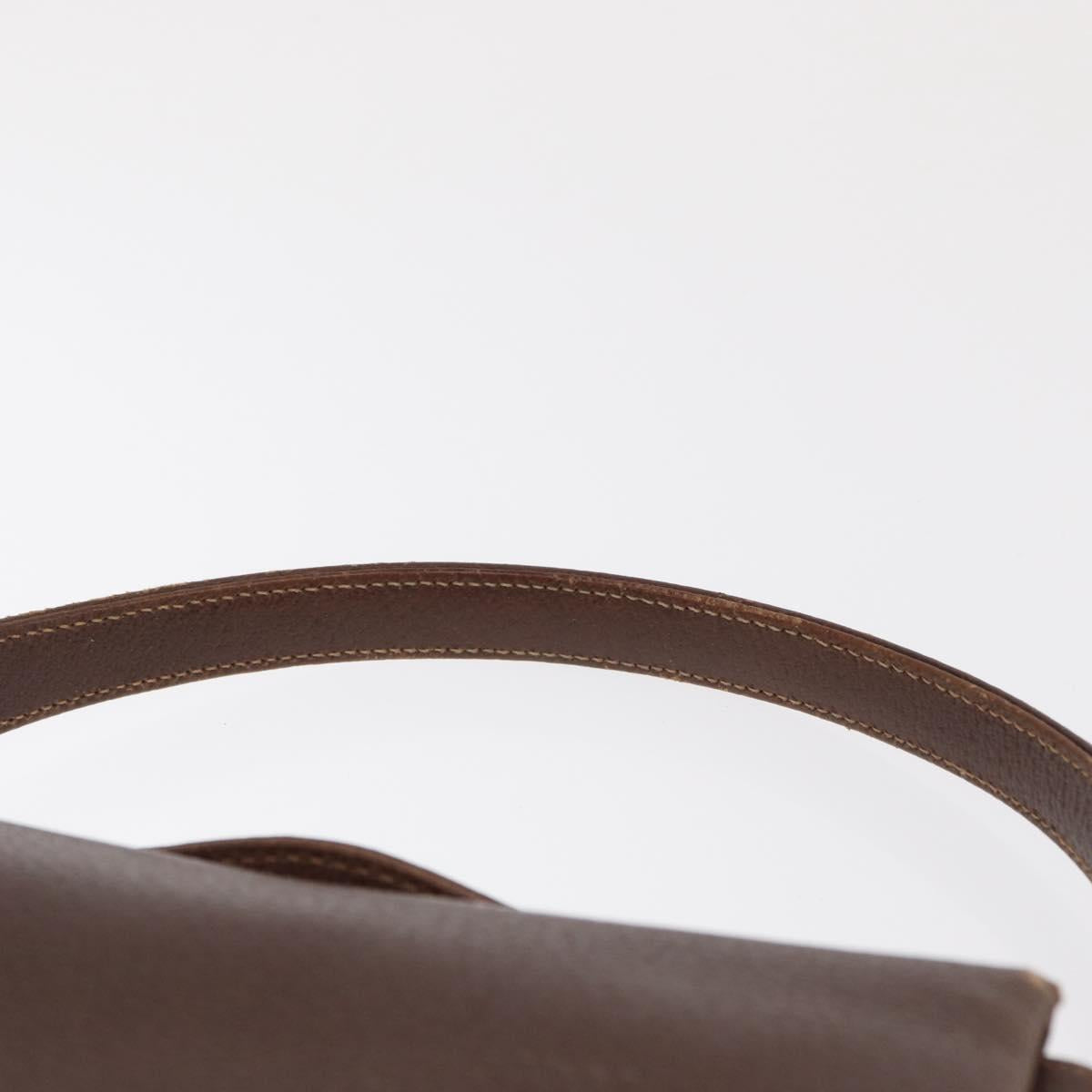GUCCI Bamboo Hand Bag Leather Brown Gold Auth ep13180