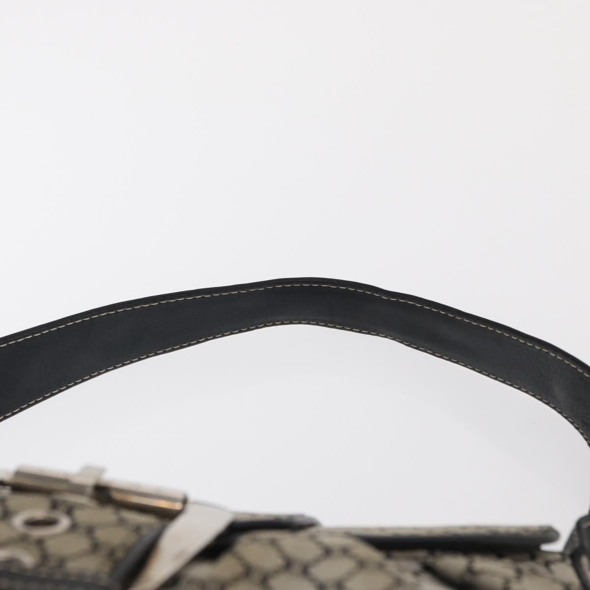 CELINE Macadam Canvas Hand Bag Beige Silver Auth ep13183