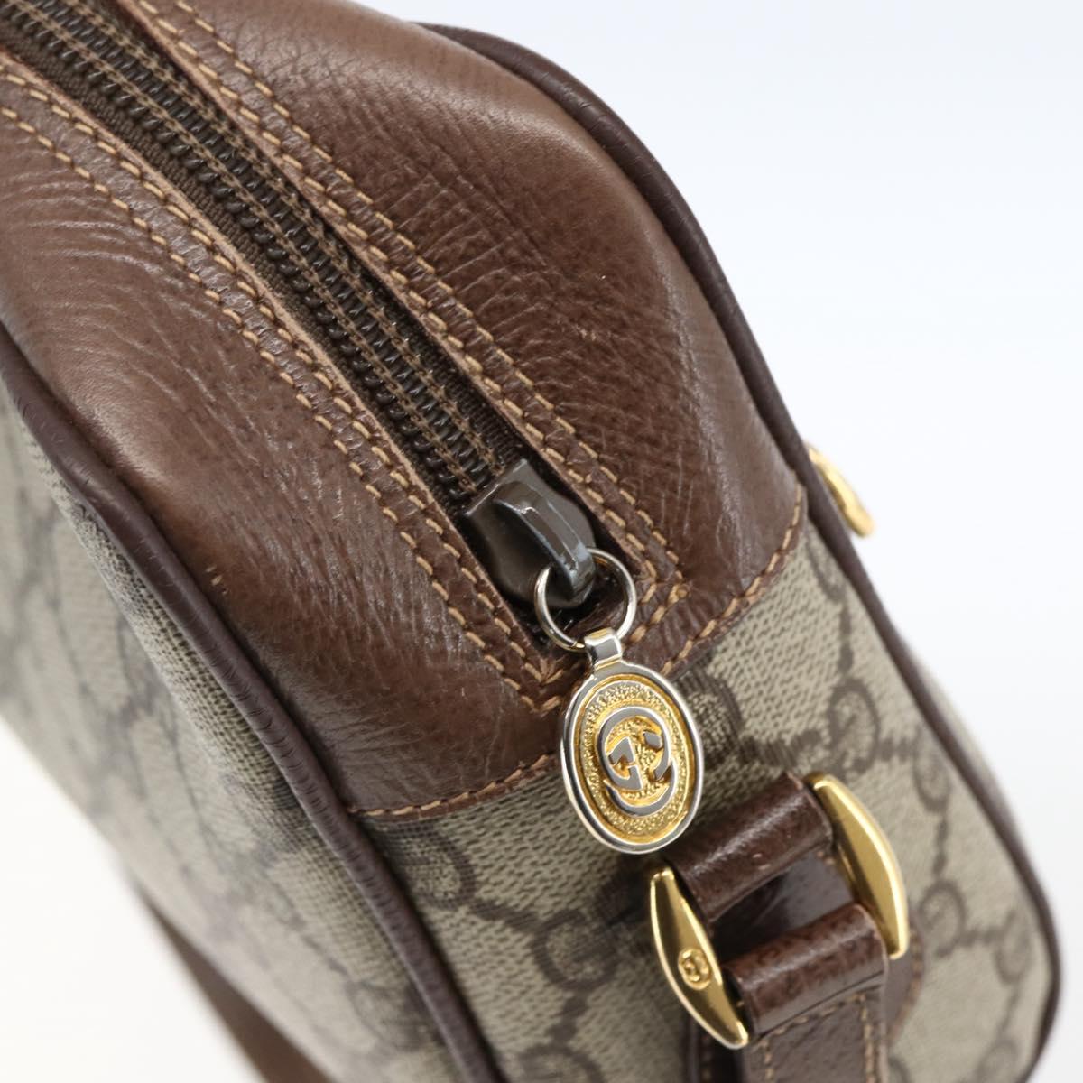 GUCCI GG Supreme Web Sherry Line Bag Beige Gold 001 44 6655 Auth ep13193