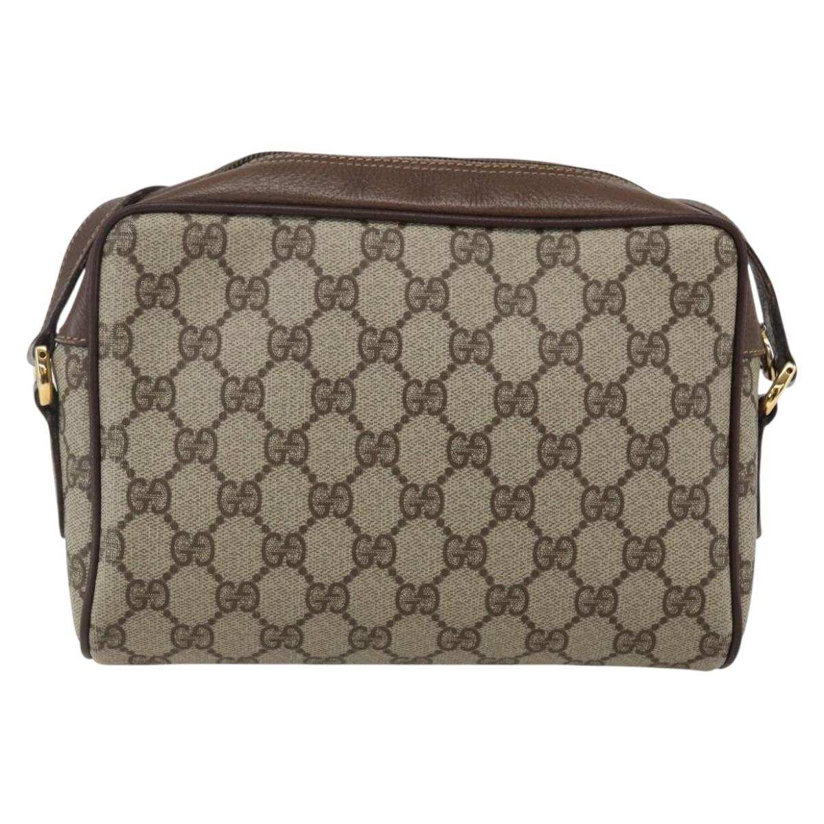 GUCCI GG Supreme Web Sherry Line Bag Beige Gold 001 44 6655 Auth ep13193