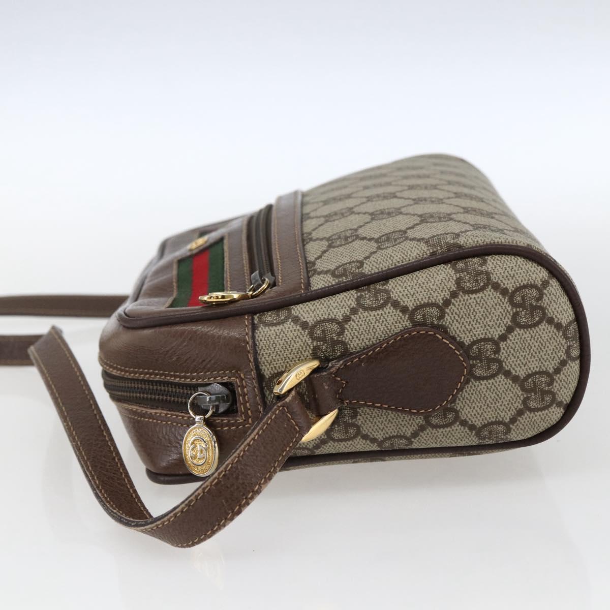 GUCCI GG Supreme Web Sherry Line Bag Beige Gold 001 44 6655 Auth ep13193