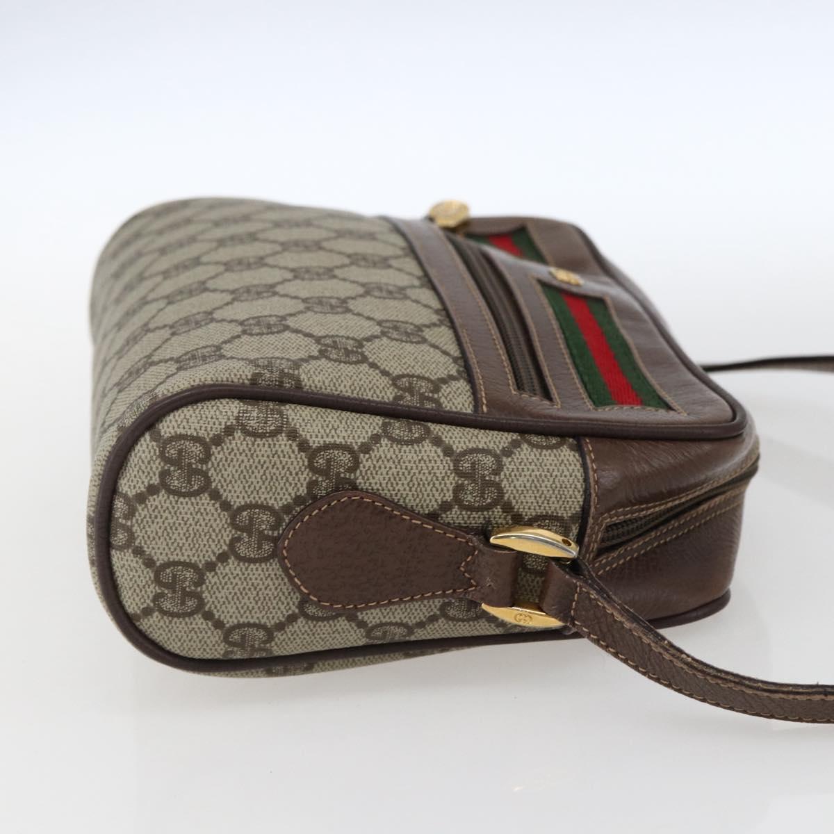 GUCCI GG Supreme Web Sherry Line Bag Beige Gold 001 44 6655 Auth ep13193