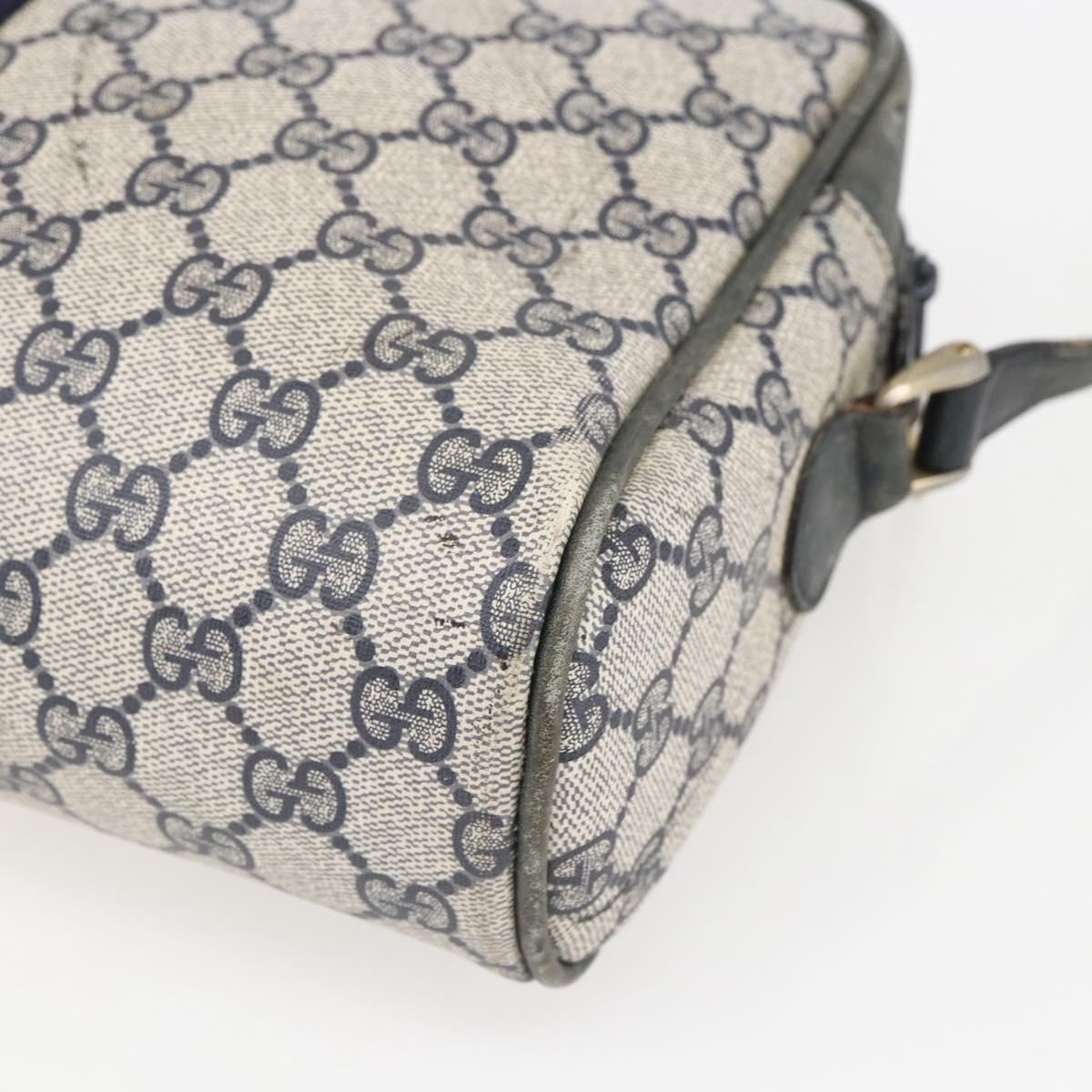 GUCCI GG Supreme Sherry Line Shoulder Bag PVC Navy Gold Auth ep13194