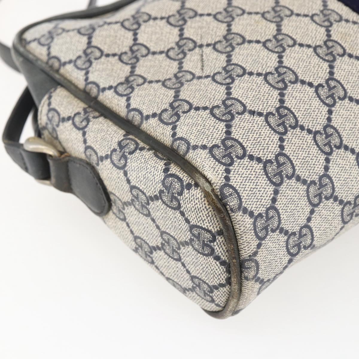 GUCCI GG Supreme Sherry Line Shoulder Bag PVC Navy Gold Auth ep13194