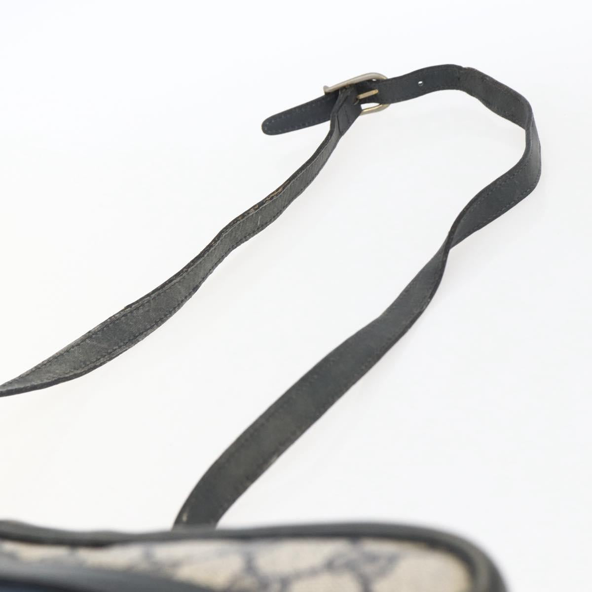 GUCCI GG Supreme Sherry Line Shoulder Bag PVC Navy Gold Auth ep13194