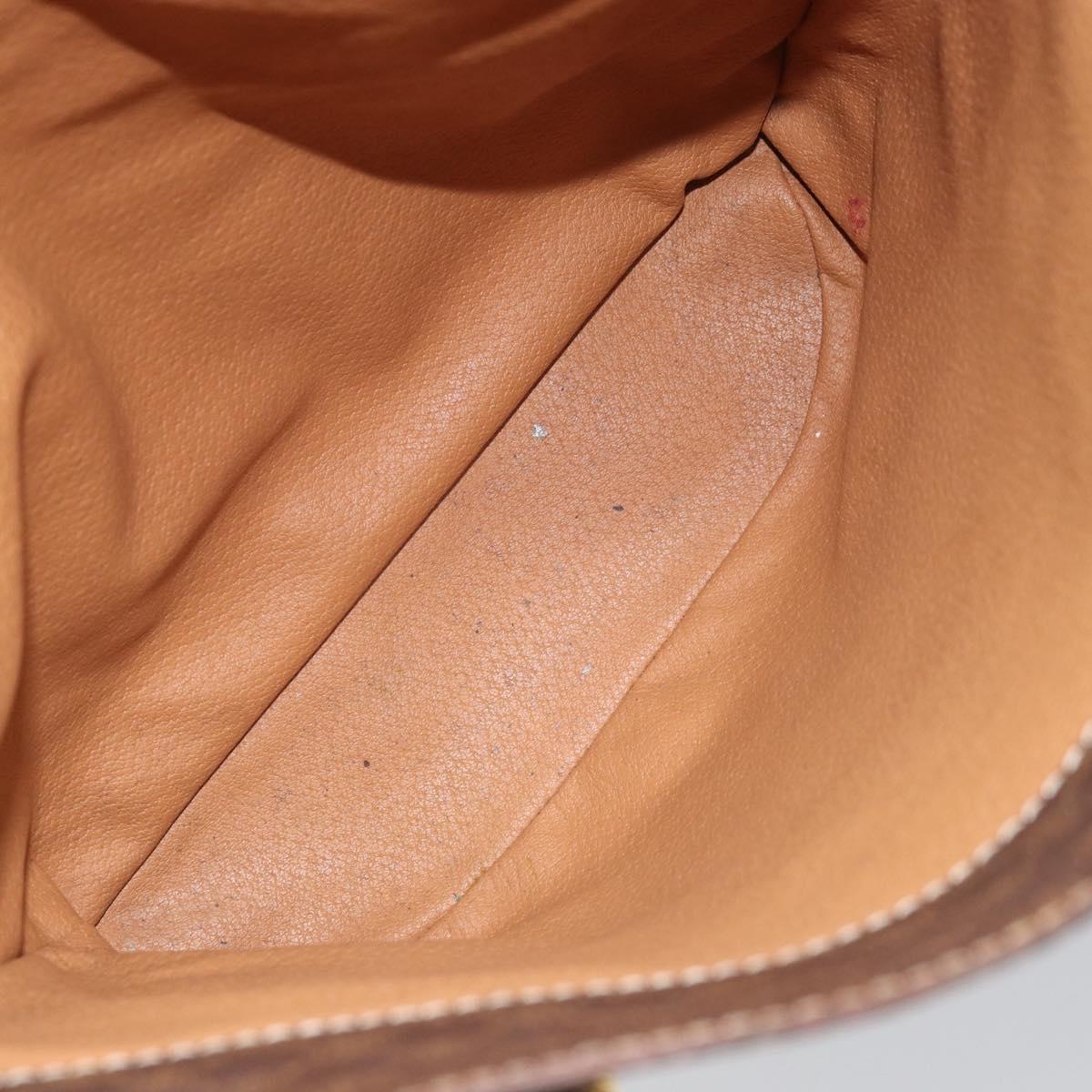 CELINE Macadam Canvas Tote Bag PVC Leather Brown Gold Auth ep13195