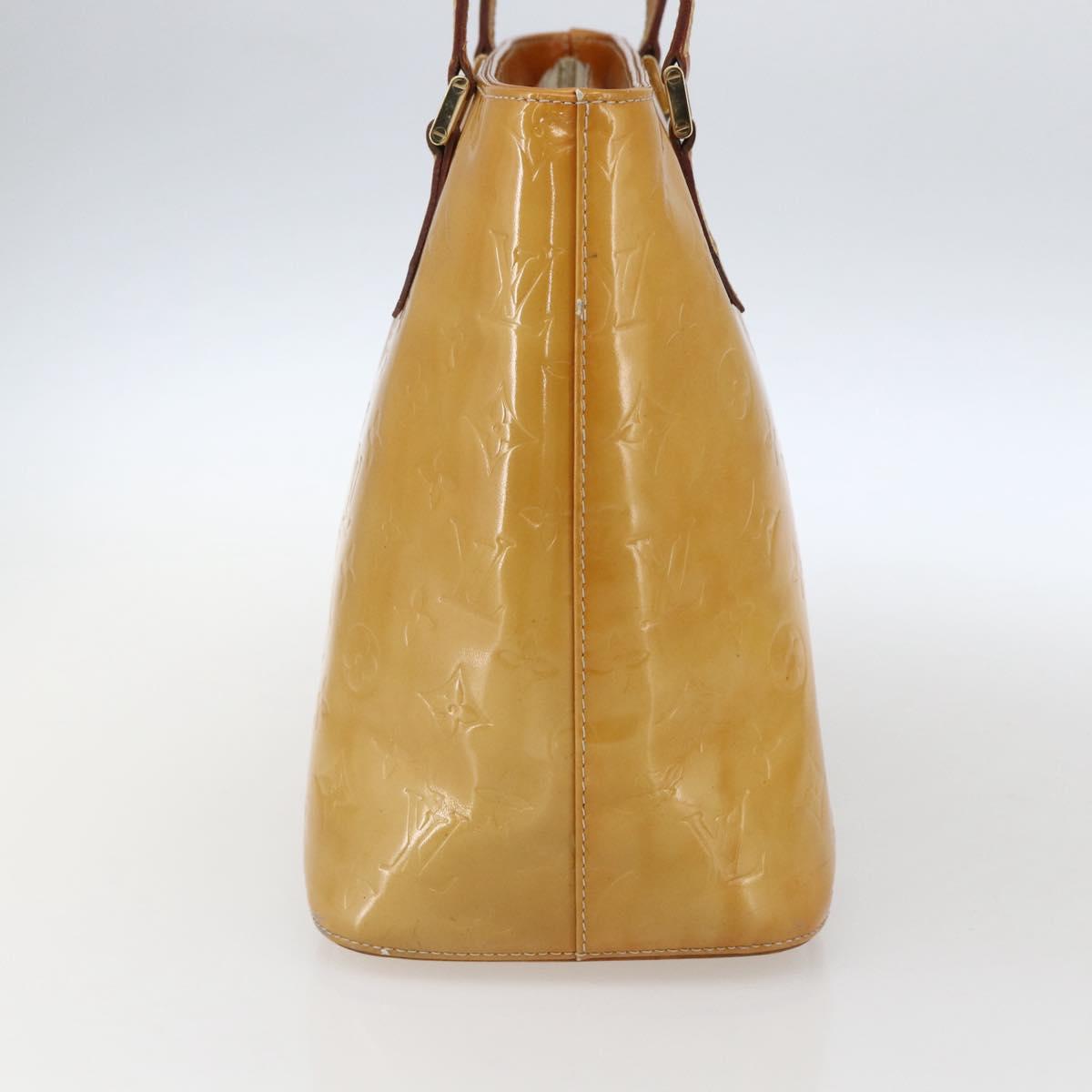 LOUIS VUITTON Monogram Vernis Houston Hand Bag Beige M91004 LV Auth ep13196