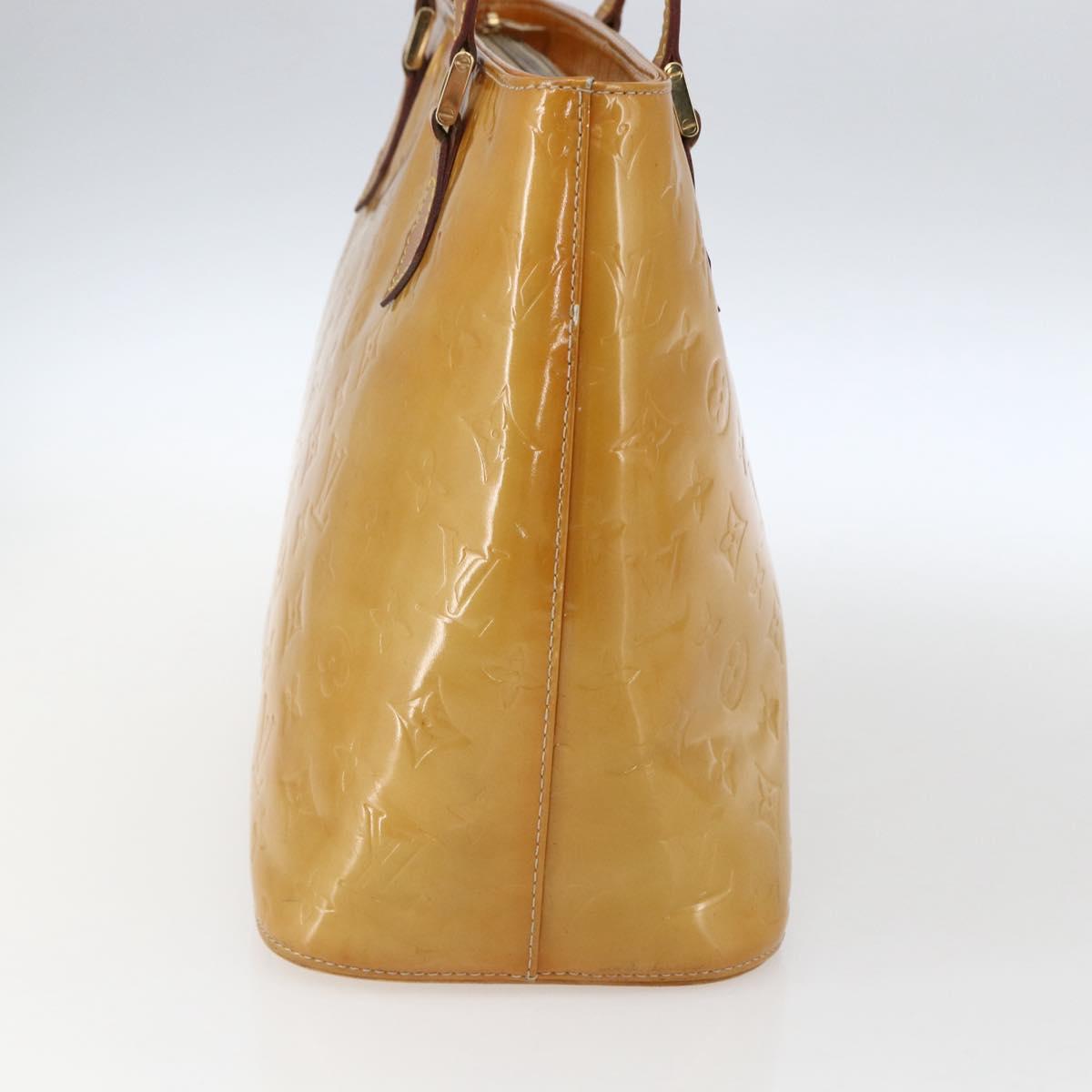 LOUIS VUITTON Monogram Vernis Houston Hand Bag Beige M91004 LV Auth ep13196