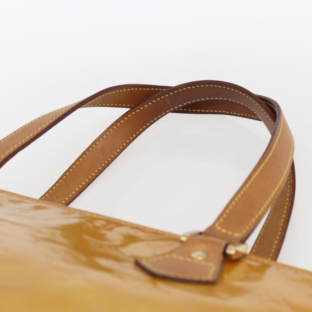 LOUIS VUITTON Monogram Vernis Houston Hand Bag Beige M91004 LV Auth ep13196