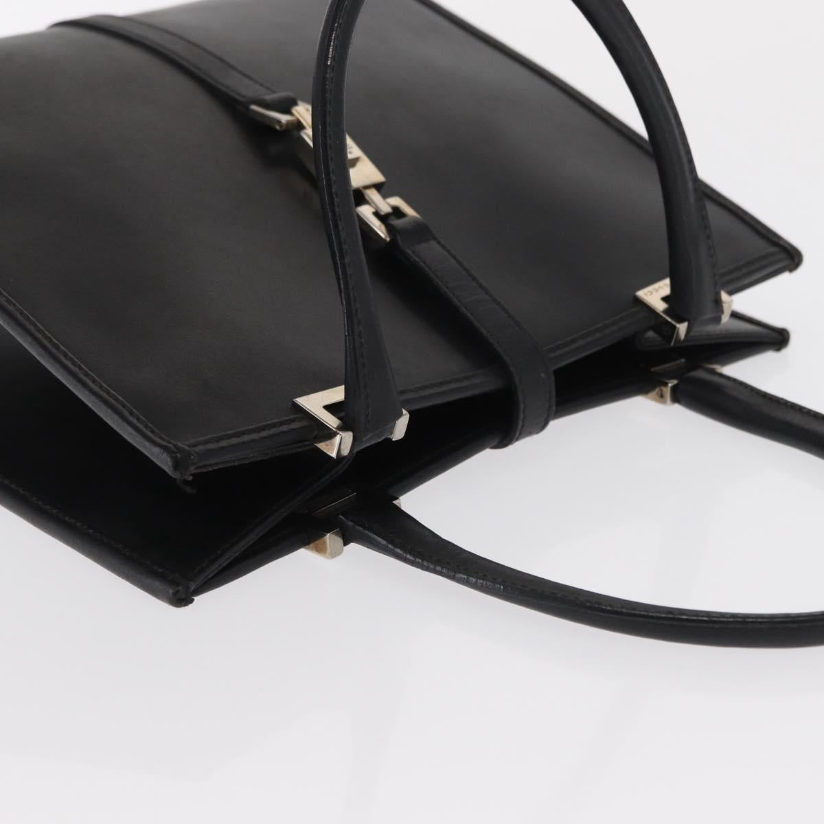GUCCI Jackie Hand Bag Leather Black Silver 002 1065 Auth ep13198