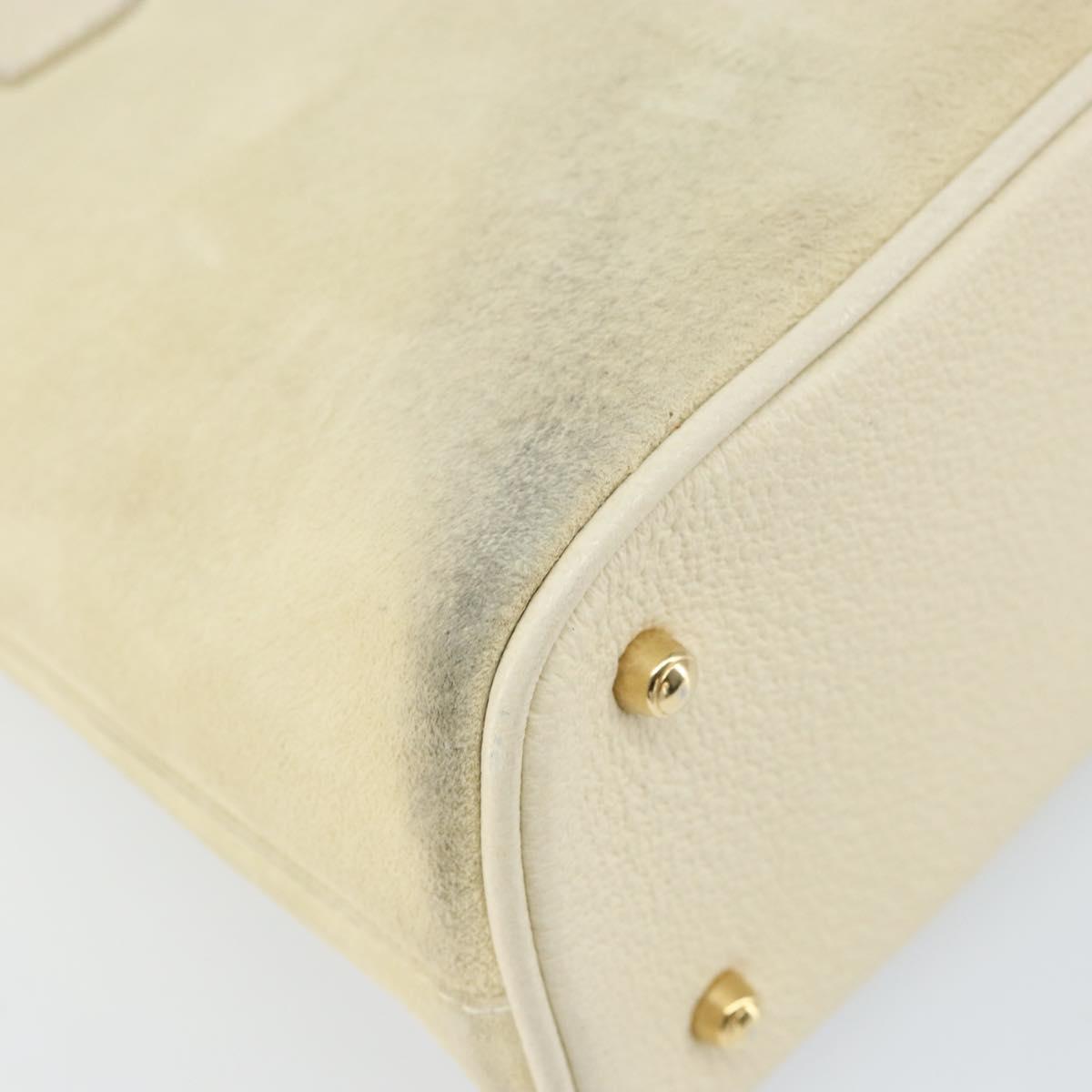 GUCCI Bamboo Hand Bag Suede 2way Beige Gold 000 2865 0290 Auth ep13200