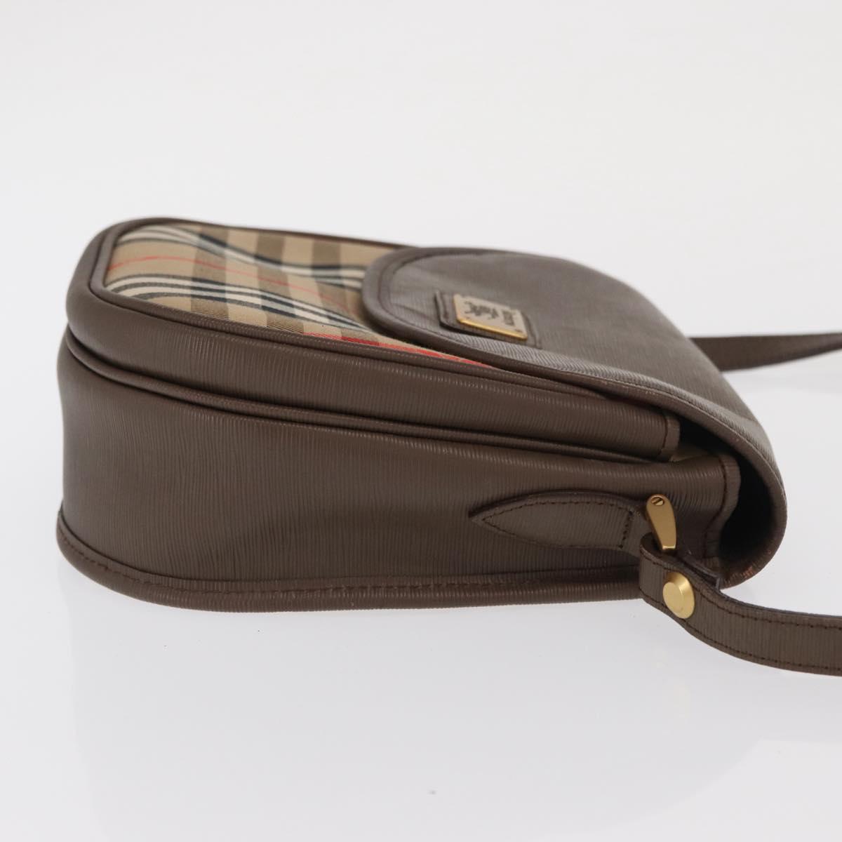Burberrys Nova Check Shoulder Bag Canvas Beige Gold Auth ep13205
