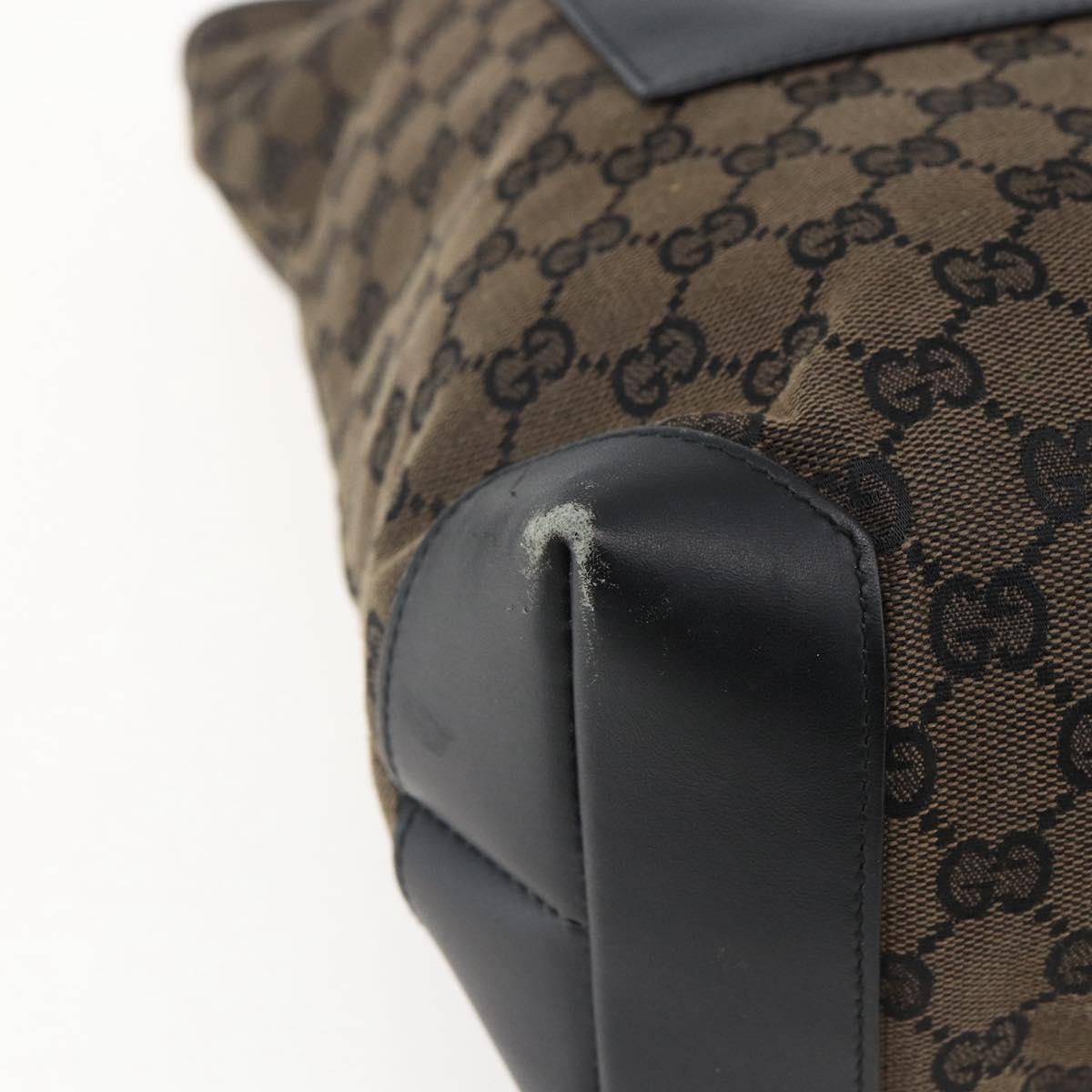 GUCCI GG Canvas Tote Bag Black Silver 019 0401 Auth ep13216