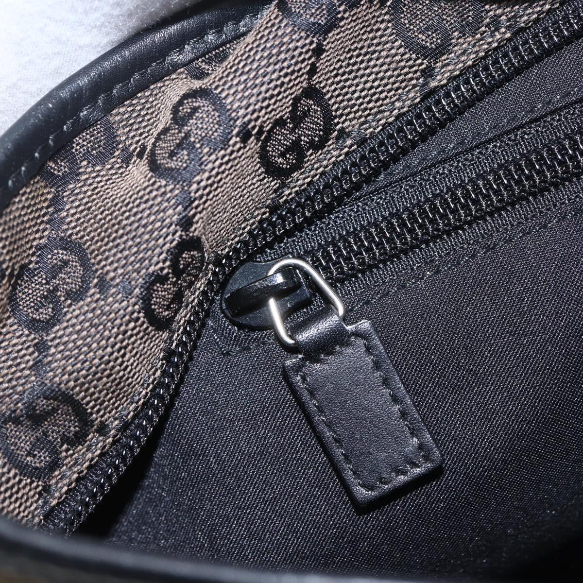 GUCCI GG Canvas Tote Bag Black Silver 019 0401 Auth ep13216
