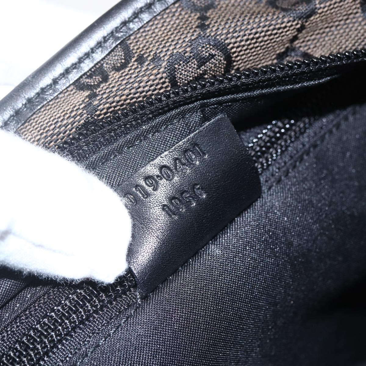 GUCCI GG Canvas Tote Bag Black Silver 019 0401 Auth ep13216