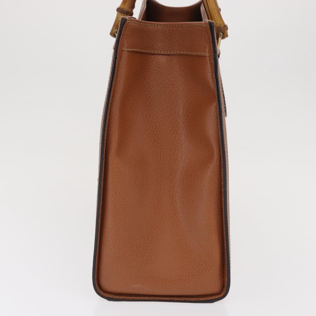 GUCCI Bamboo Hand Bag Leather Brown Gold 002 1186 0260 Auth ep13219