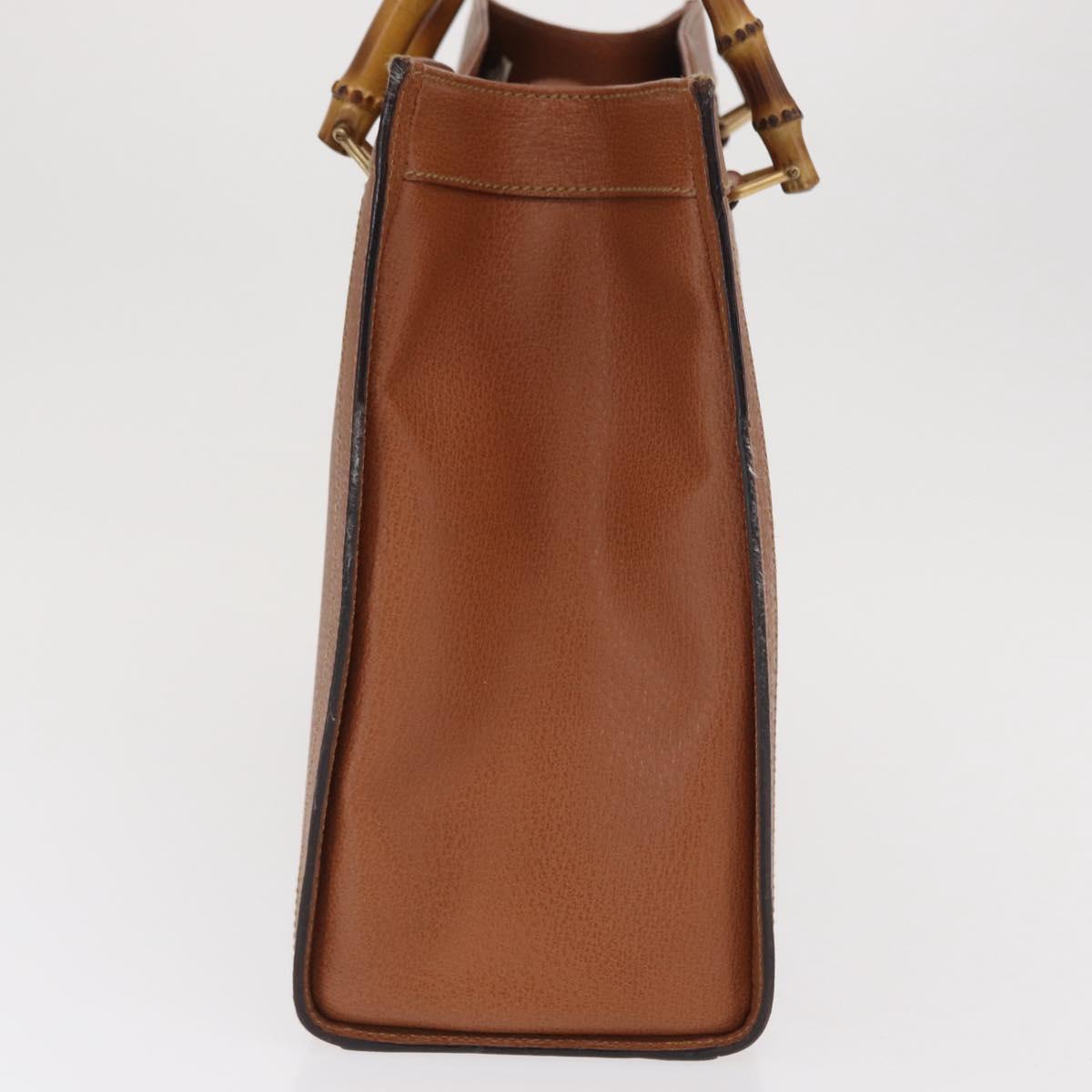 GUCCI Bamboo Hand Bag Leather Brown Gold 002 1186 0260 Auth ep13219