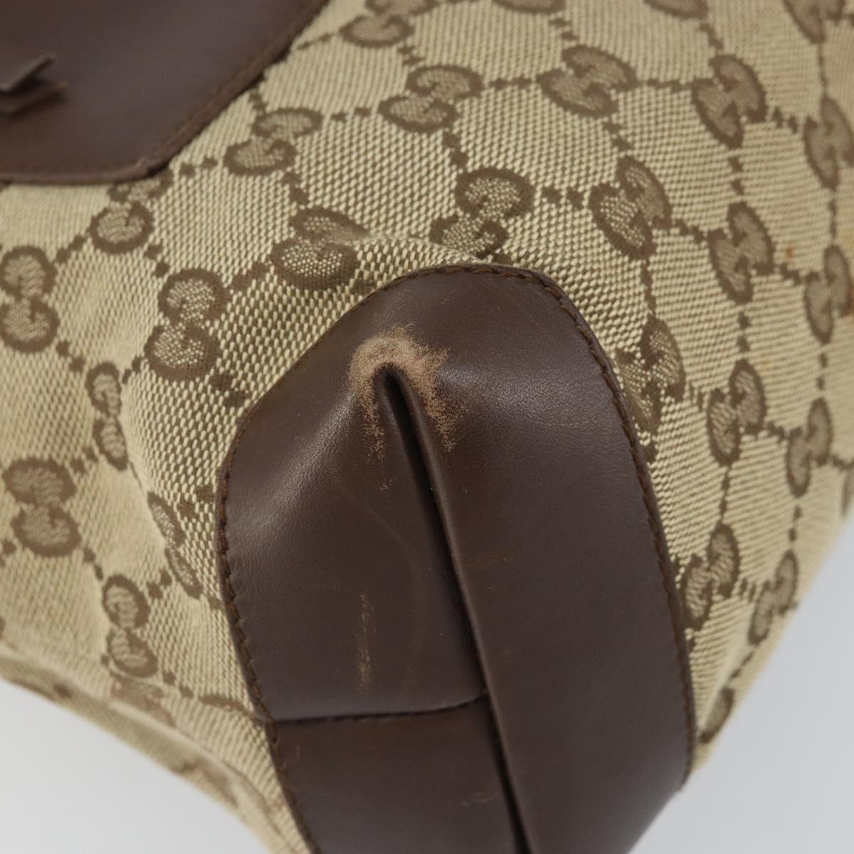 GUCCI Tote Bag Canvas Beige Silver 019 0402 1705 Auth ep13220