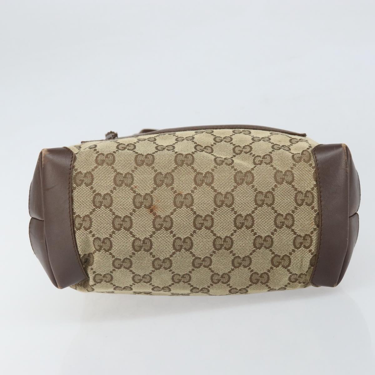 GUCCI Tote Bag Canvas Beige Silver 019 0402 1705 Auth ep13220