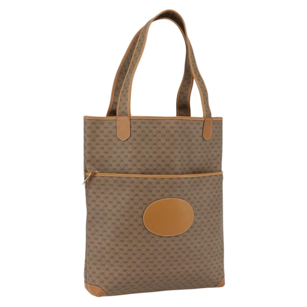 GUCCI Micro GG Supreme Tote Bag PVC Beige Gold 002 39 0054 Auth ep13221