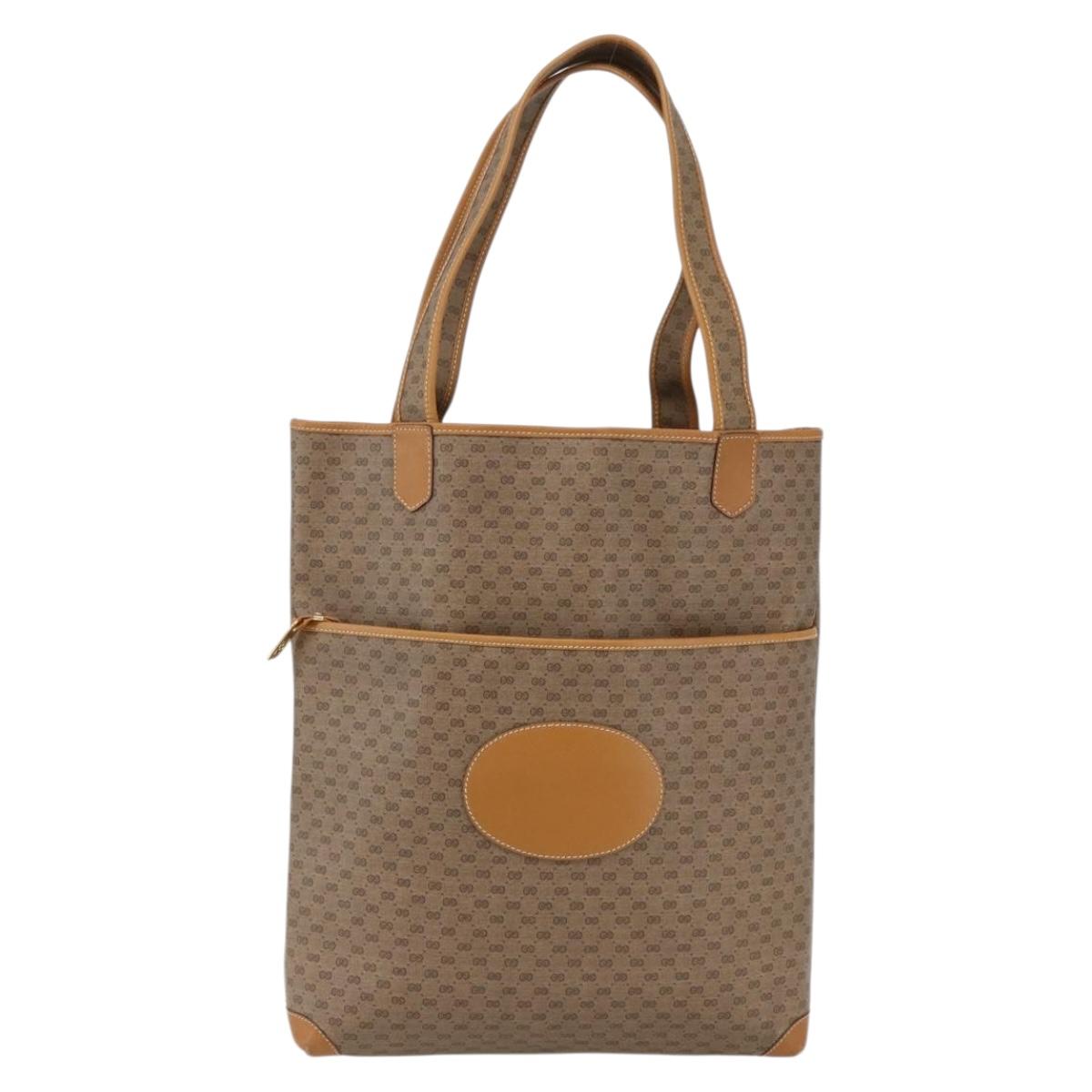GUCCI Micro GG Supreme Tote Bag PVC Beige Gold 002 39 0054 Auth ep13221