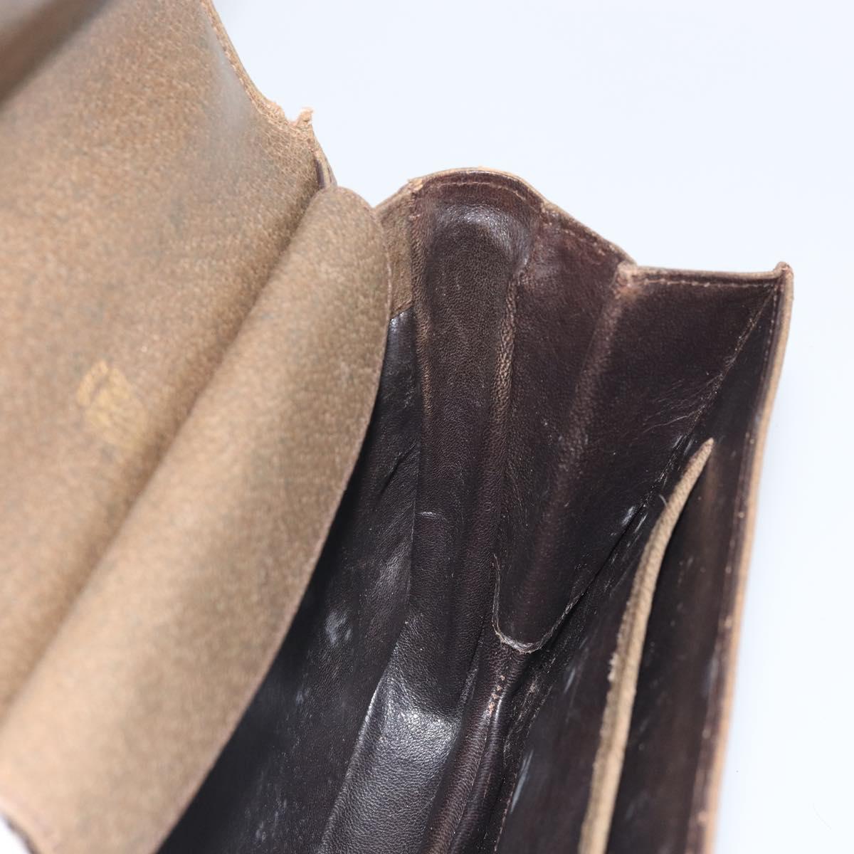 GUCCI Hand Bag Leather Brown Gold Auth ep13233