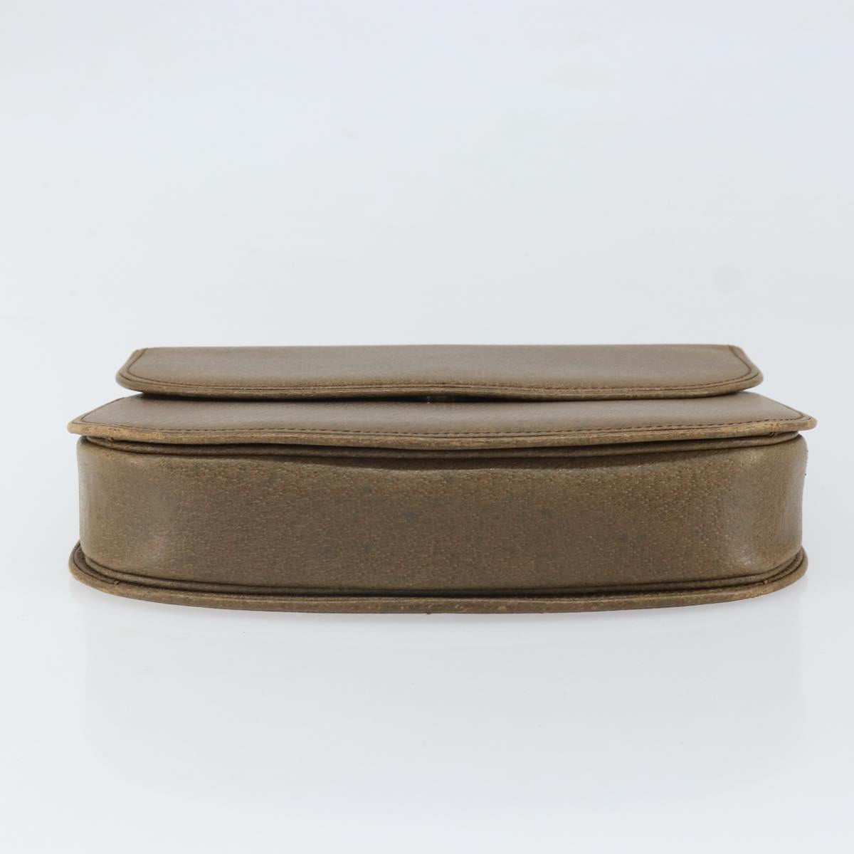 GUCCI Hand Bag Leather Brown Gold Auth ep13233