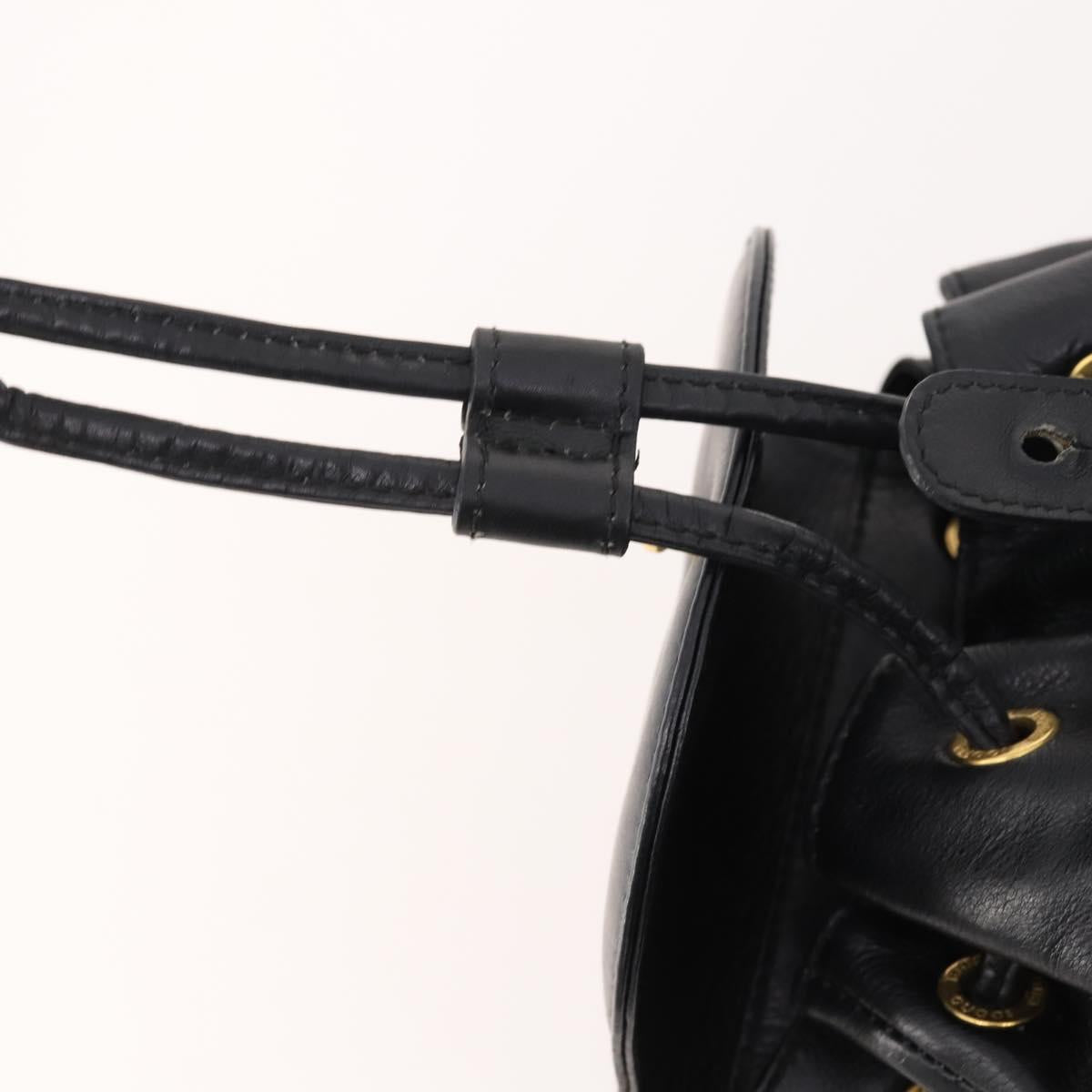 GUCCI Bamboo Backpack Leather Black Gold 003 1705 0030 Auth ep13234