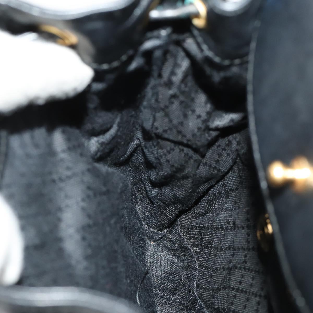 GUCCI Bamboo Backpack Leather Black Gold 003 1705 0030 Auth ep13234