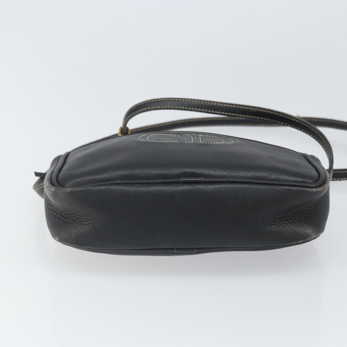 Christian Dior Shoulder Bag Leather Navy Gold Auth ep13236