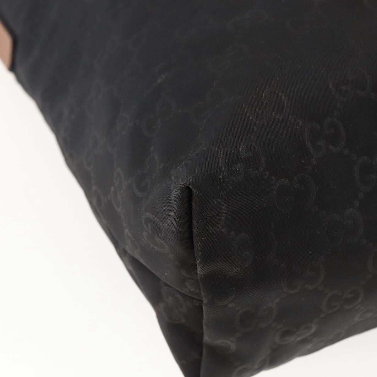 GUCCI GG Canvas Shoulder Bag Nylon Black Silver 308840 Auth ep13242