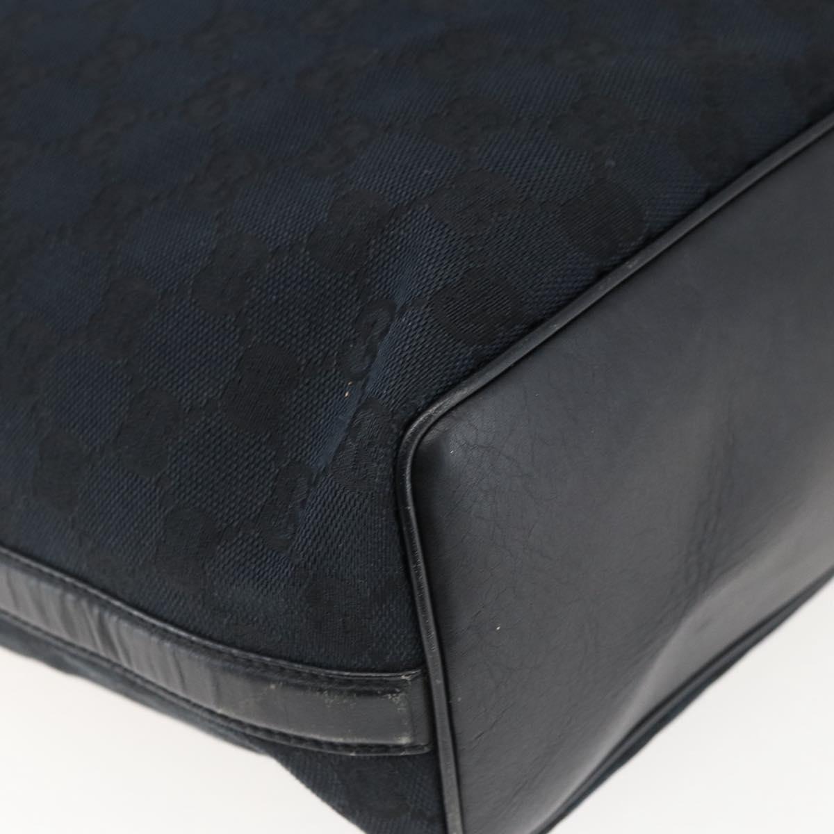 GUCCI GG Canvas Shoulder Bag Black Gold 001 42870 Auth ep13244