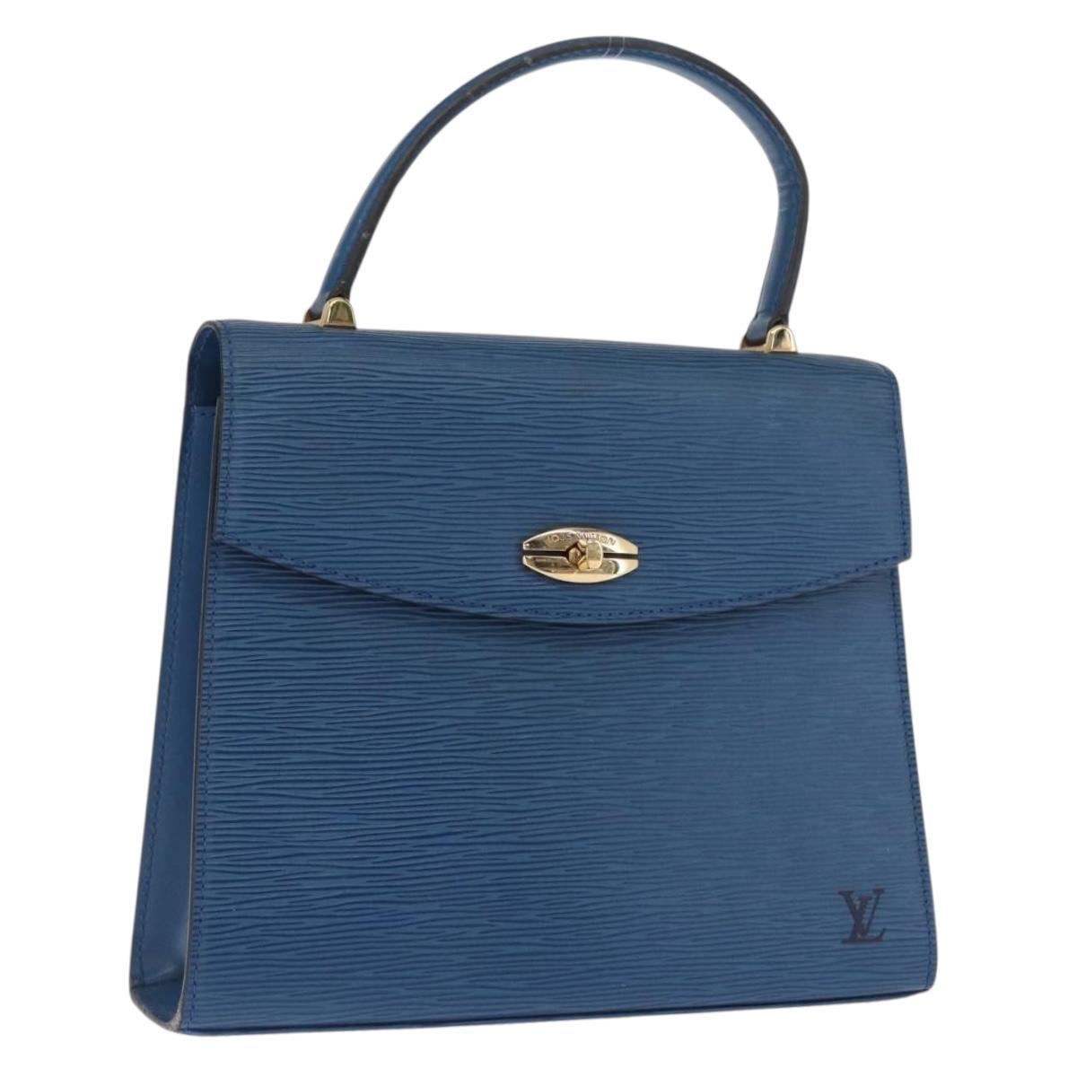 LOUIS VUITTON Epi Malesherbes Hand Bag Blue M52375 LV Auth ep13253