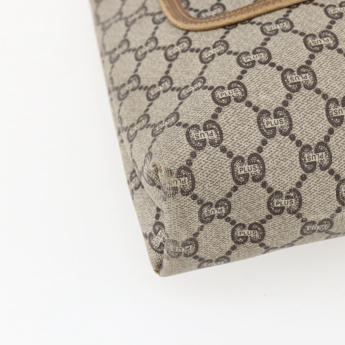 GUCCI GG Plus Supreme Web Sherry Line Tote Bag PVC Beige Gold Auth ep13260