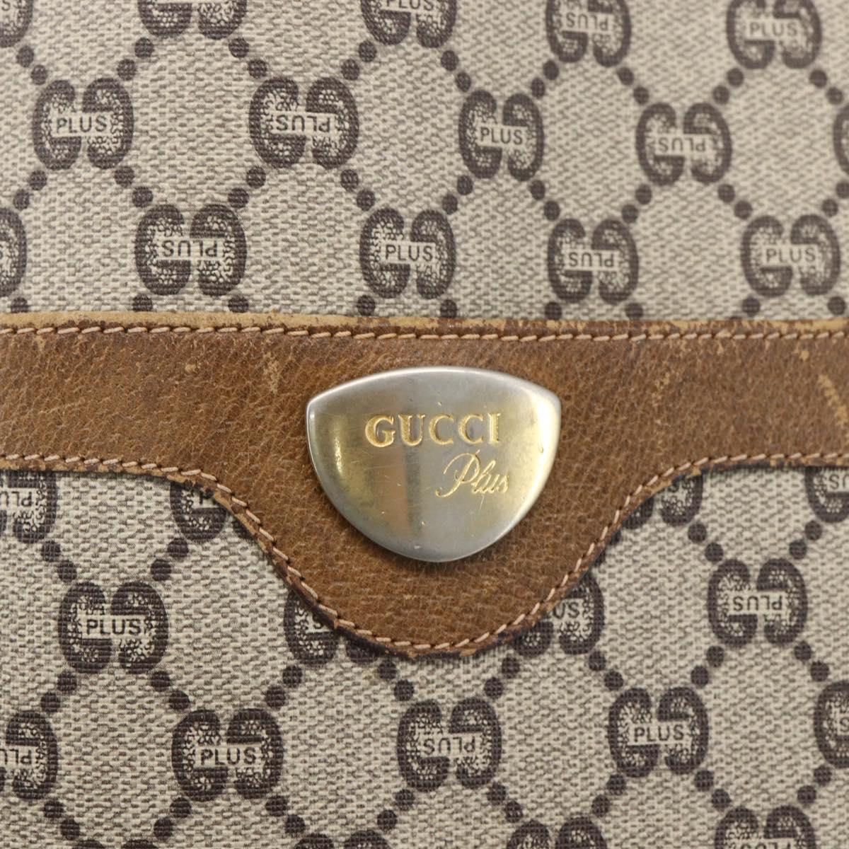 GUCCI GG Plus Supreme Web Sherry Line Tote Bag PVC Beige Gold Auth ep13260