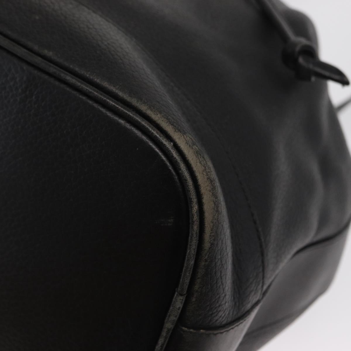 Burberrys Shoulder Bag Leather Black Gold Auth ep13262