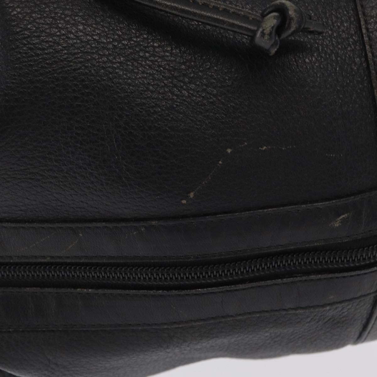 Burberrys Shoulder Bag Leather Black Gold Auth ep13262