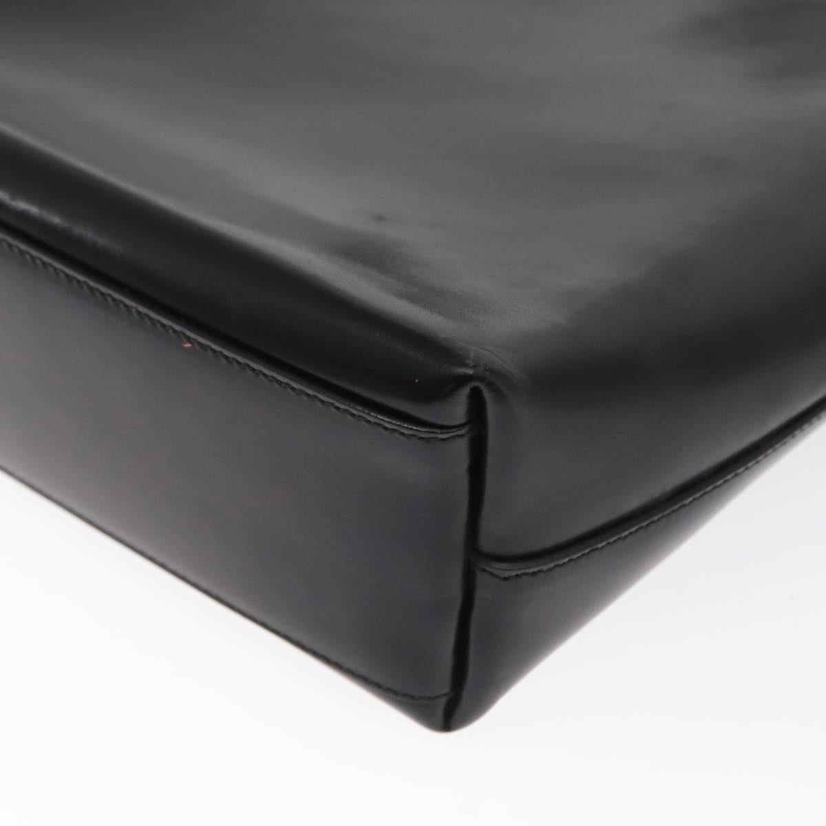 PRADA Hand Bag Leather Black Auth ep13263