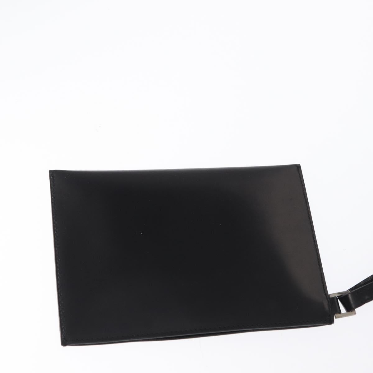 PRADA Hand Bag Leather Black Auth ep13263
