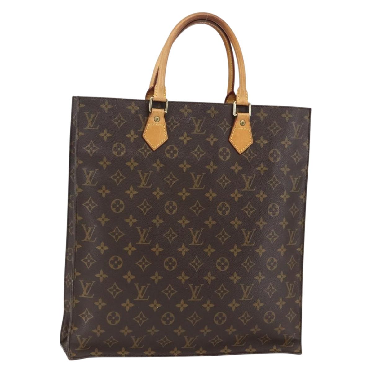 LOUIS VUITTON Monogram Sac Plat Hand Bag M51140 LV Auth ep13267