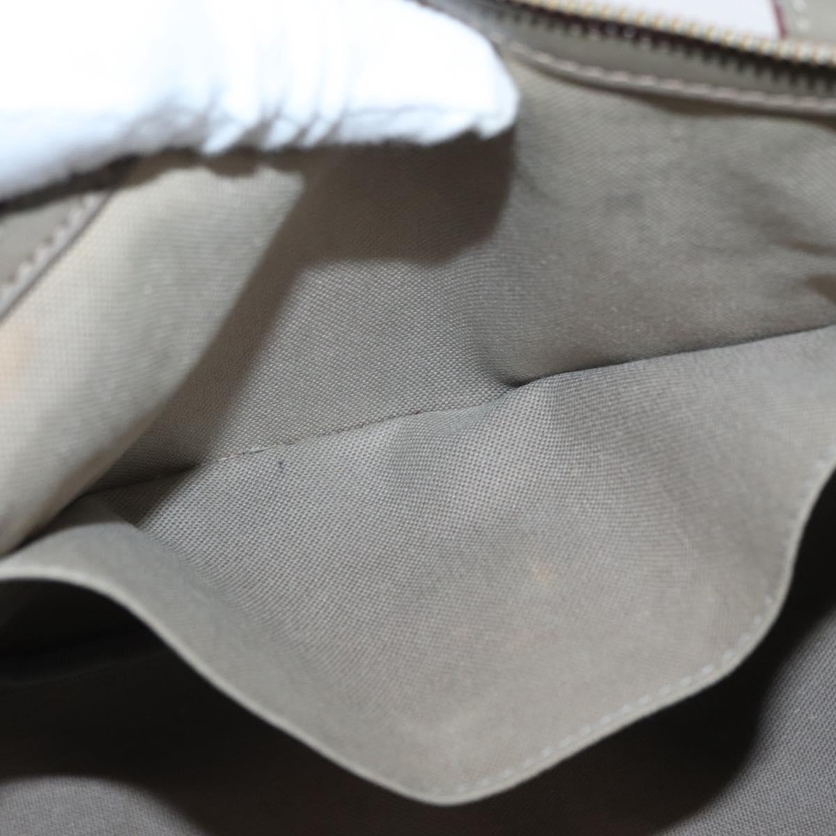 LOEWE Anagram Hand Bag Leather Gray Gold Auth ep13268