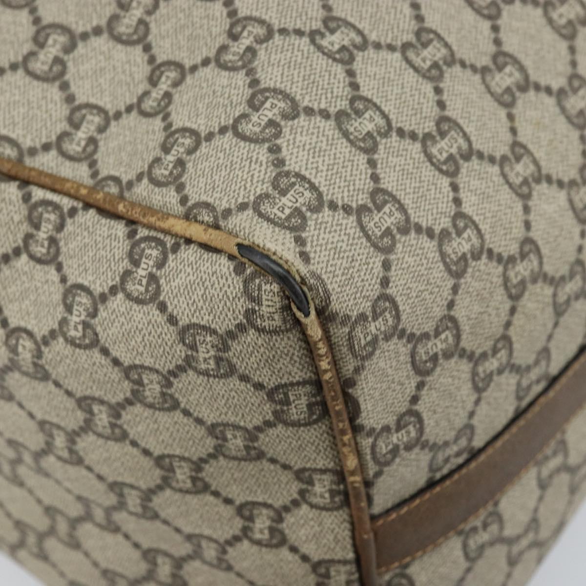 GUCCI GG Plus Supreme Hand Bag PVC Beige Gold Auth ep13270