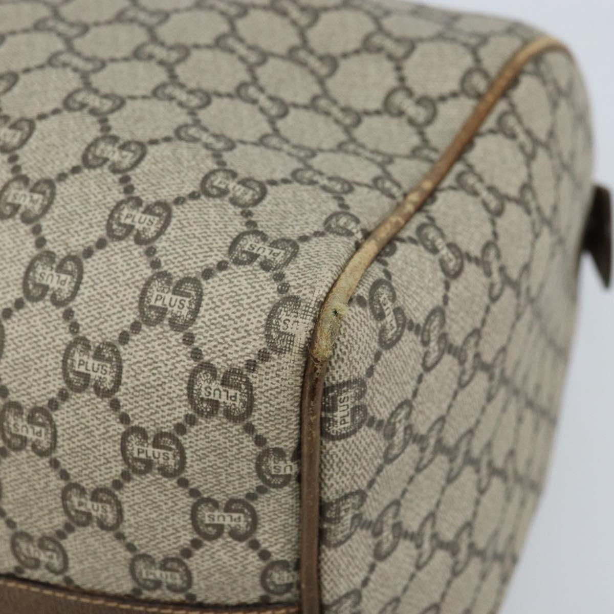 GUCCI GG Plus Supreme Hand Bag PVC Beige Gold Auth ep13270