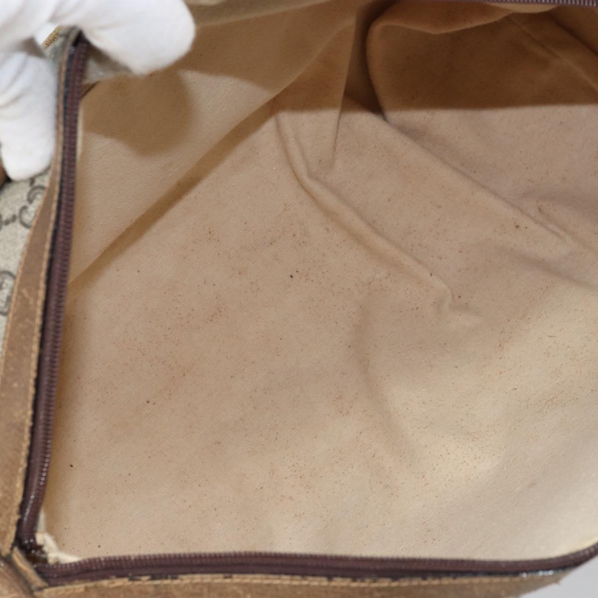 GUCCI GG Plus Supreme Hand Bag PVC Beige Gold Auth ep13270