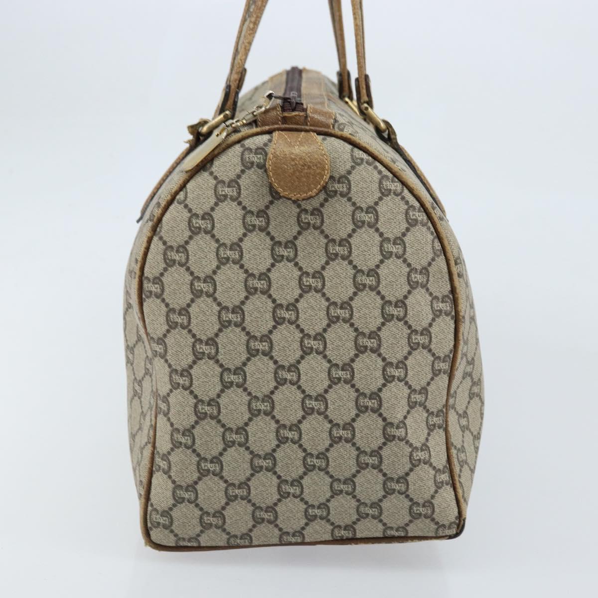 GUCCI GG Plus Supreme Hand Bag PVC Beige Gold Auth ep13270