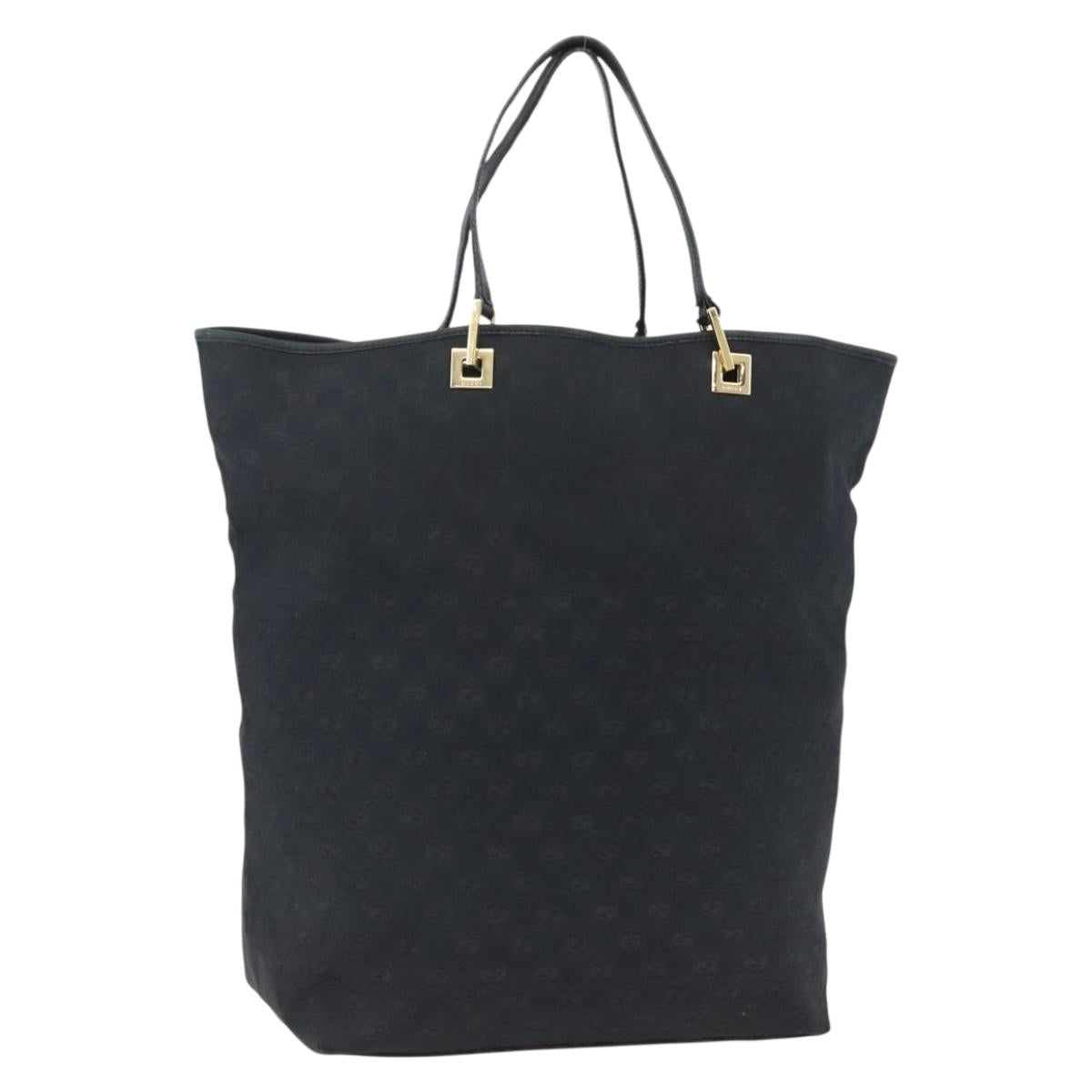 GUCCI GG Canvas Tote Bag Black Gold 002 1097 2404 Auth ep13271
