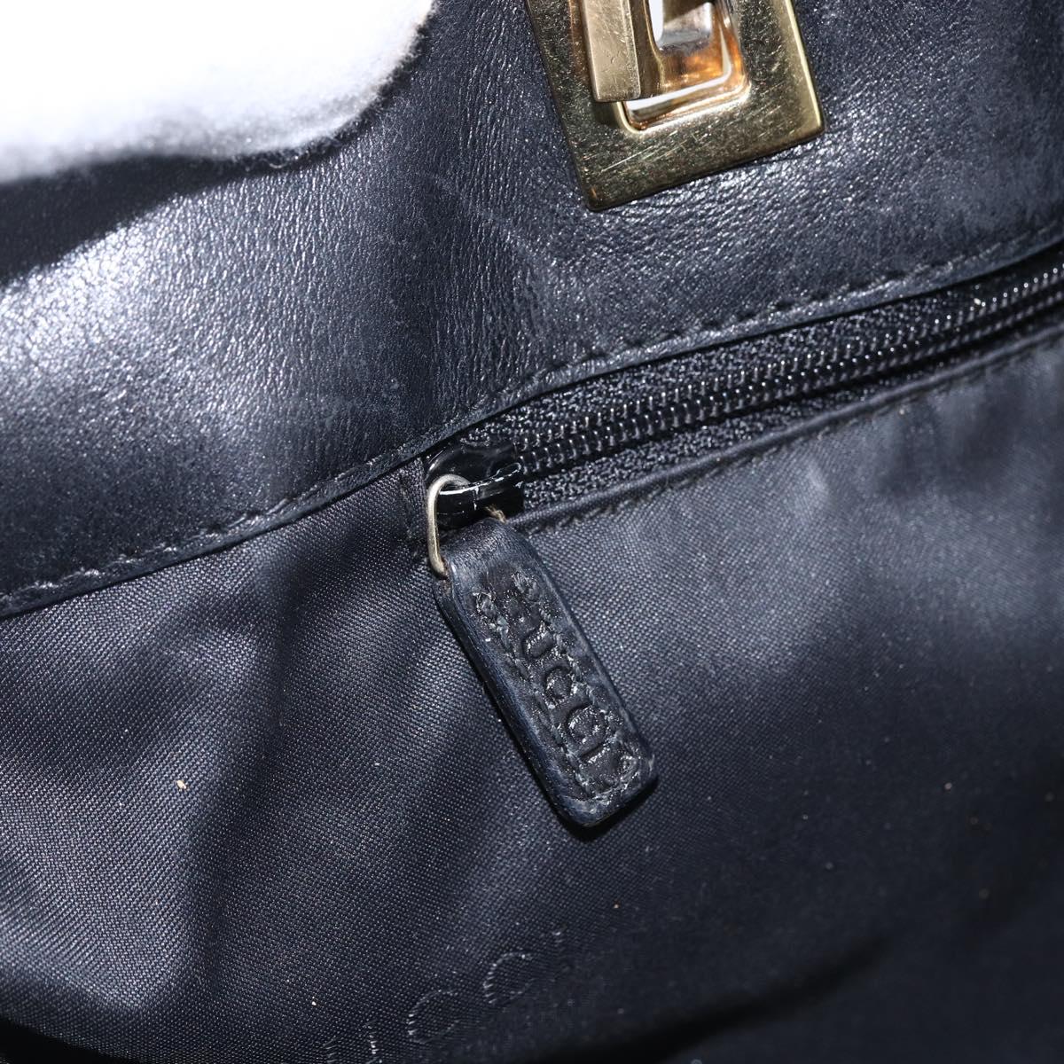 GUCCI GG Canvas Tote Bag Black Gold 002 1097 2404 Auth ep13271