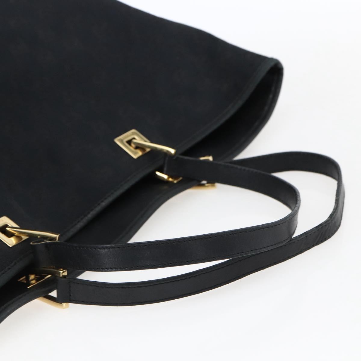 GUCCI GG Canvas Tote Bag Black Gold 002 1097 2404 Auth ep13271